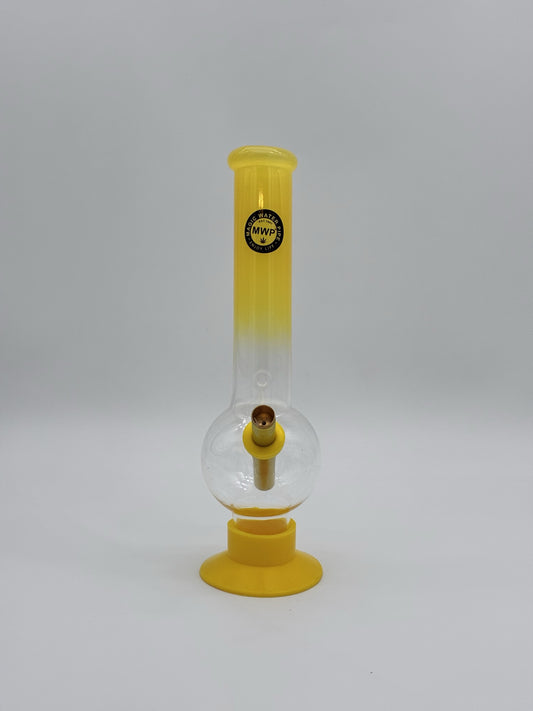 MWP Large Bent Bubble Bong 30cm Yellow/ Clear
