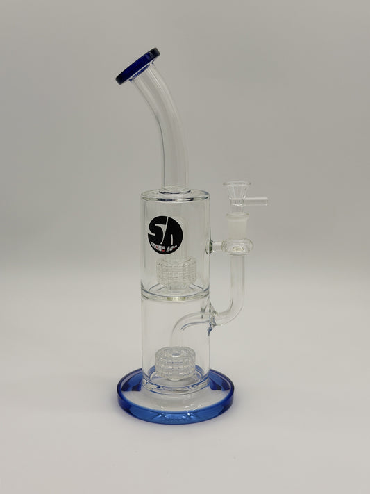 Stone Age Percolator Blue Trim Bong 32cm
