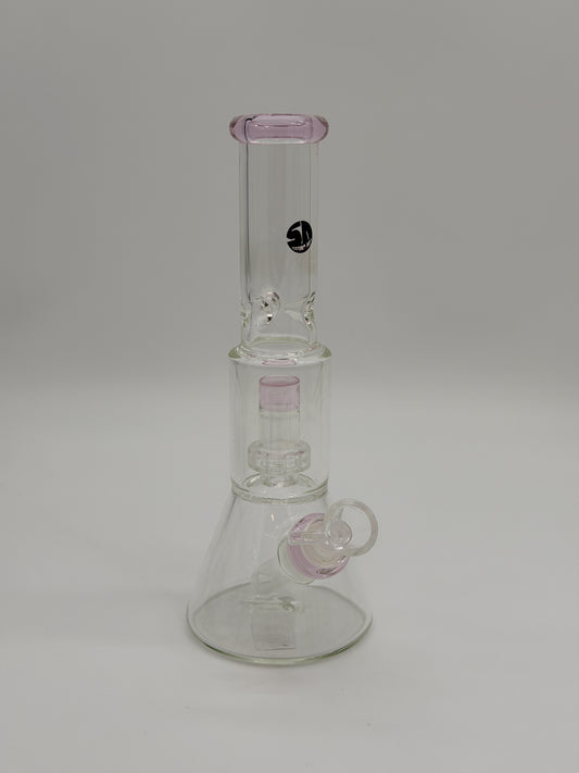 Stone Age Beaker Percolator Bong 25cm Pink