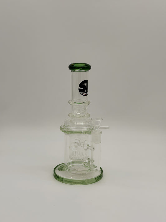 Stone Age Medium Percolator Bong 26cm Green