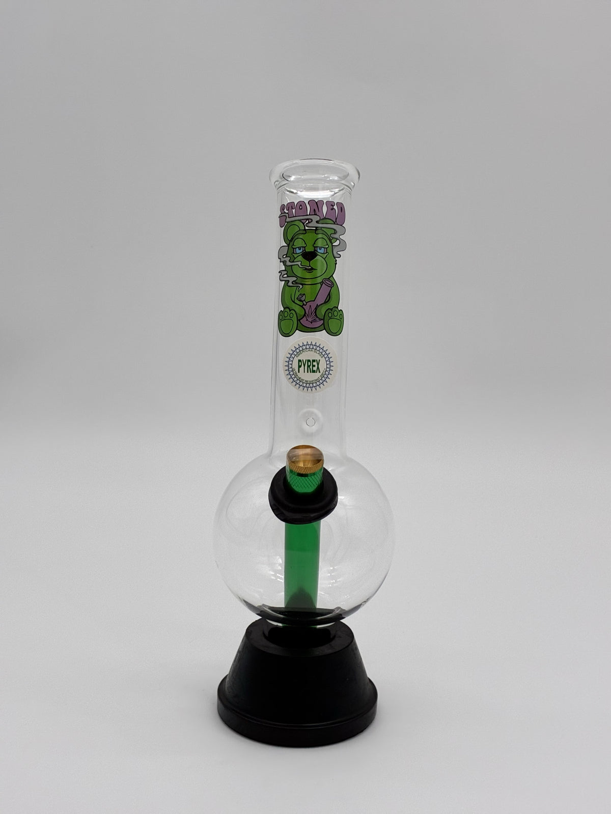 Pyrex Medium Bonza Bubble Bong 26cm Stoned Bear