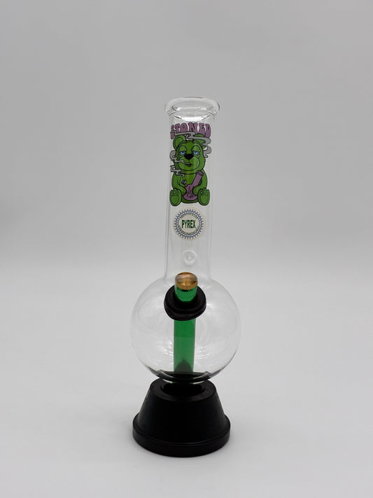 Pyrex Medium Bonza Bubble Bong 26cm Stoned Bear