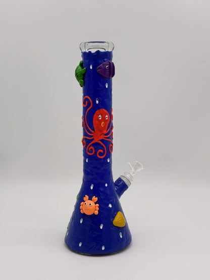 Large Beaker Bong 35cm 3D Ocean