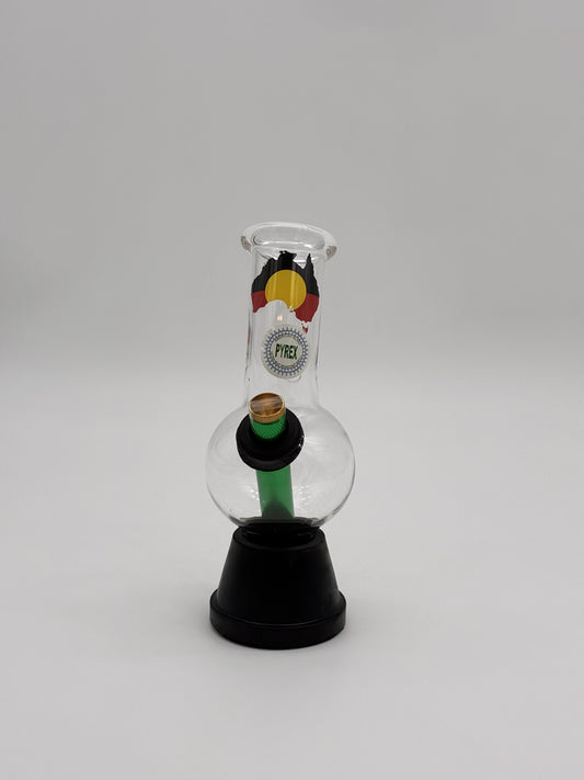 Pyrex Small Bonza bubble bong 20cm Aboriginal Flag