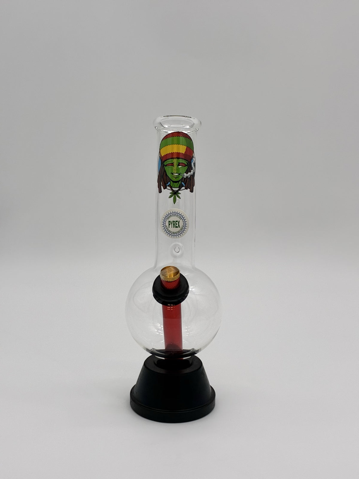 Pyrex Medium Bonza Bubble Bong 25cm Rasta Alien