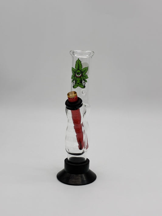 Pyrex Small Bonza Gripper Bong 22cm Leaf Meditating
