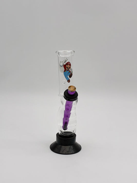 Pyrex Small Bonza Gripper Bong 22cm Super Mario
