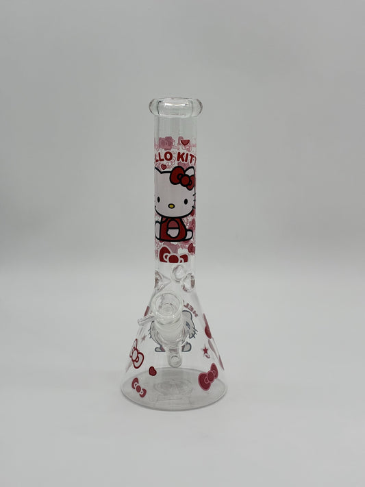 Medium Beaker Bong 28cm Hello Kitty Hearts