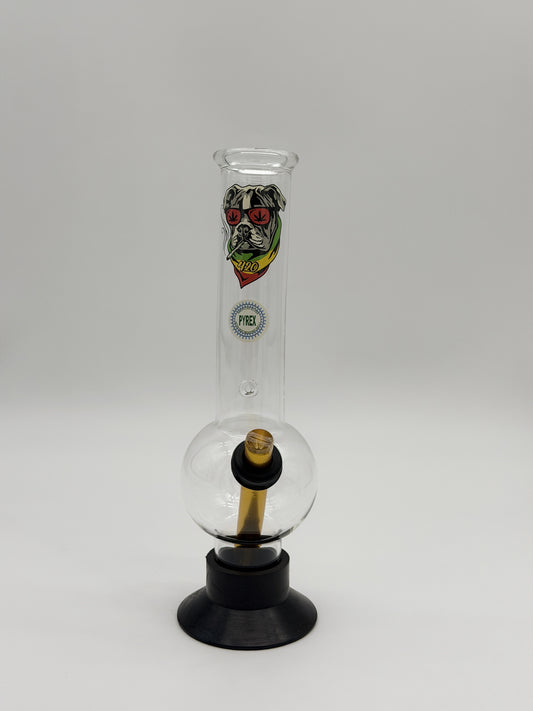 Pyrex Large Bonza Bubble Bong 30cm 420 Rasta Dog