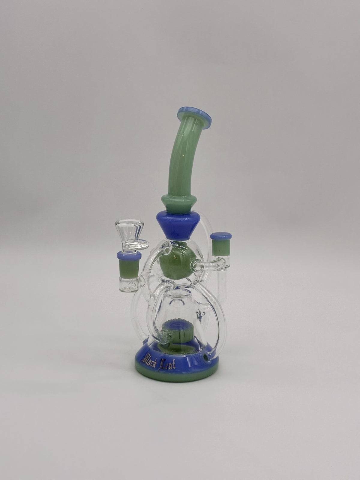 Black Leaf Recycler Bong 26.5cm Green/ Blue