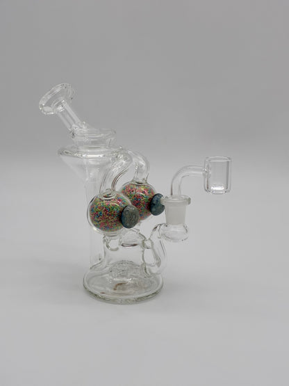 Black Leaf Recycler Bong 17cm Glow in the Dark