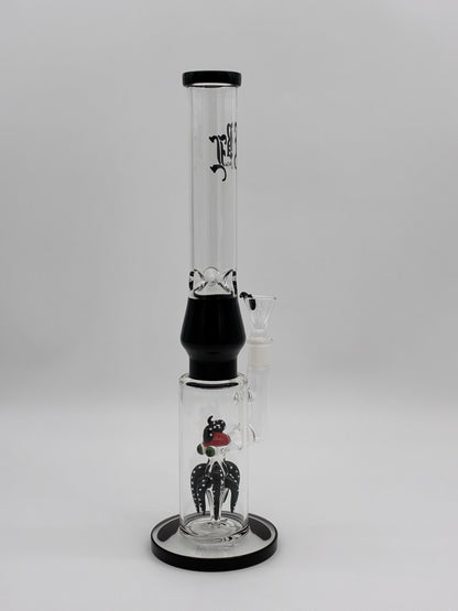 Black Leaf Glass Bong 40cm Percolator Octopus