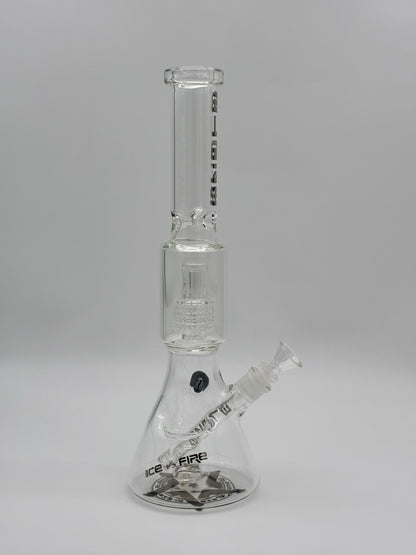 Blaze Ice Bong 40cm Ice vs Fire Drum Percolator Clear