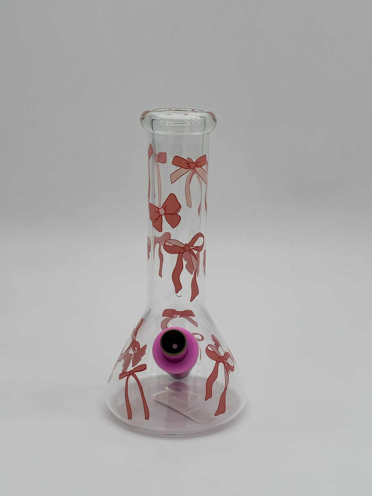 BW Mini Beaker Bong 20cm Ribbons and Bows Pink