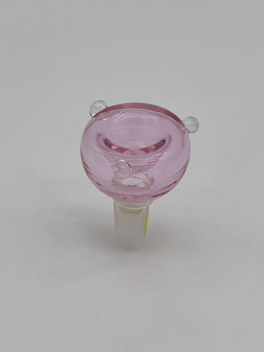 Glass Cone Piece 14mm Pink Round Bowl