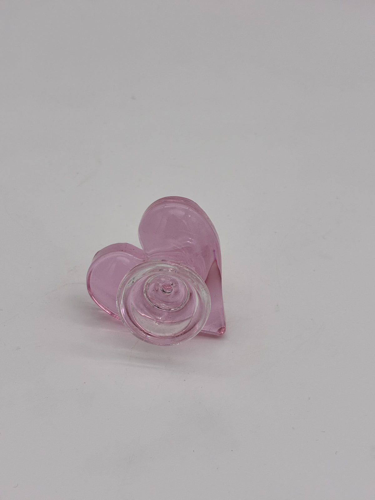 Glass cone piece 14mm Pink Heart