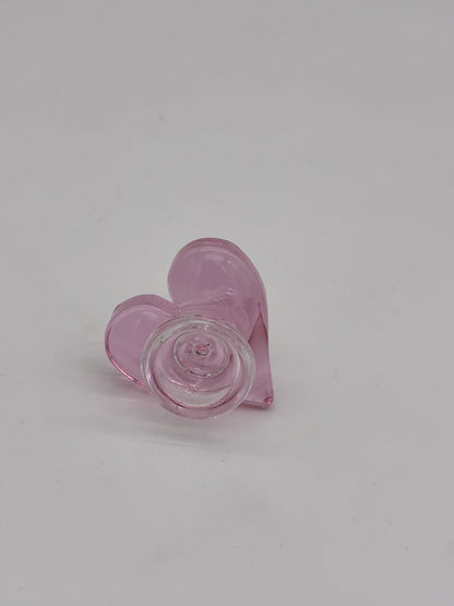Glass cone piece 14mm Pink Heart