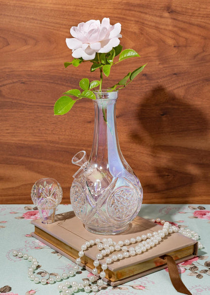 Canna Style Decanter Bong - Clear Iridescent