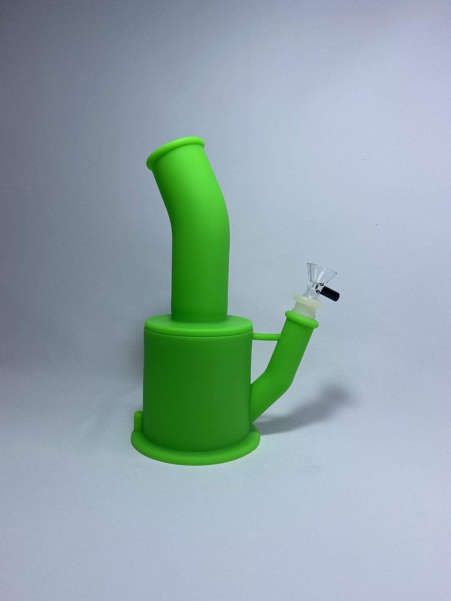Planet X Silicone Bent Short Stack Bong - Green 25cm