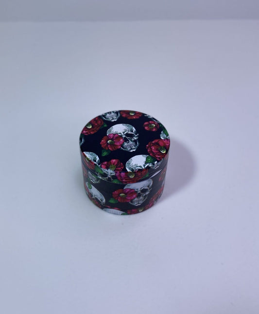 Skull with Red Roses 4 Piece Grinder