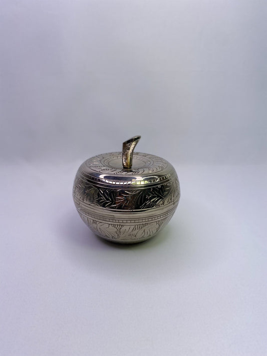 Silver Engraved Apple Pot (100mm Diameter)