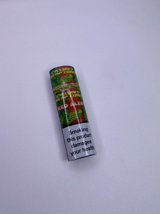 Cyclone Pre Rolled King Size Hemp Cones Red Alert 2 Pack
