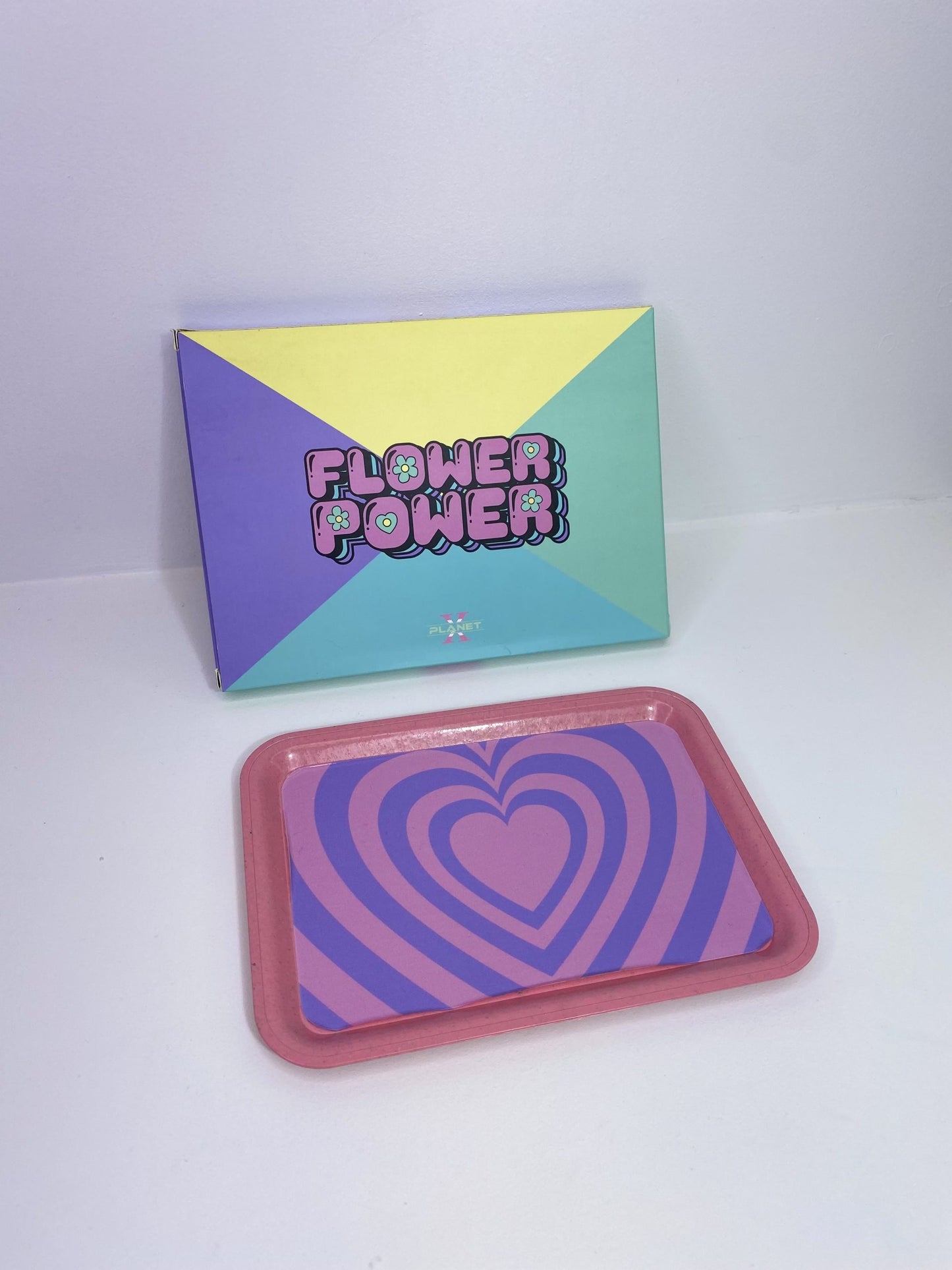 Flower Power Rolling Tray Purple Hearts