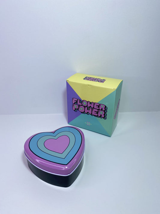 Flower Power x Planet X Trippy Hearts Heart-Shaped Metal Tin